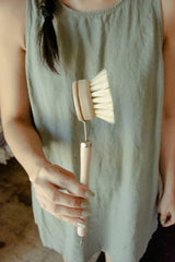 No Tox Life - CASA AGAVE® Long Handle Dish Brush White Teak - No Tox Life
