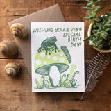 Ratbee Press - Birthday Frog Mushroom Card
