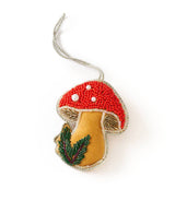 Matr Boomie Fair Trade - Larissa Plush Mushroom Beaded Felt Ornament - Embroidered