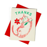 Bromstad Printing Co. - Thanks Cat & Flower - Risograph Card