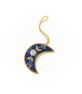 Matr Boomie Fair Trade - Larissa Plush Crescent Moon Felt Ornament - Embroidered