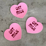 The Silver Spider - Oat milk Heart Sticker restaurant bakery gifts Coffee shop