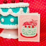 Bromstad Printing Co. - Let's Eat Cake Cat - Risograph Birthday Card