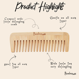 Bamboo Switch - Pointed Bamboo Wide Tooth Comb | Bestseller