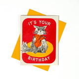 Bromstad Printing Co. - It's Your Birthday Bow Cat - Risograph Card