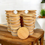 Bamboo Switch - Bamboo Mason Jar Lid | Wide Mouth | Summer Bestseller