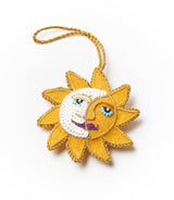 Matr Boomie Fair Trade - Larissa Plush Sun Moon Felt Ornament - Hand Embroidered