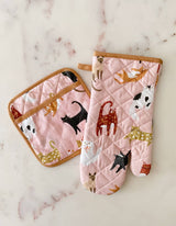 Idlewild Co. - Cats Cotton Oven Mitt + Pot Holder Set