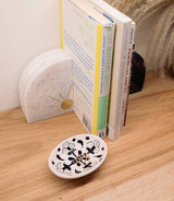 Matr Boomie Fair Trade - Lalita Soap Dish, Catch All Tray - Hand Painted Black, White