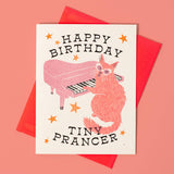 Bromstad Printing Co. - Happy Birthday Tiny Prancer Cat - Risograph Card