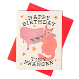Bromstad Printing Co. - Happy Birthday Tiny Prancer Cat - Risograph Card