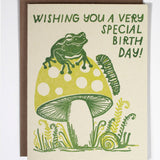 Ratbee Press - Birthday Frog Mushroom Card