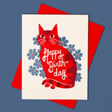 Bromstad Printing Co. - Happy Birth-day - Risograph Card
