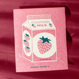 Bromstad Printing Co. - Strawberry Milk - Swedish Dishcloth