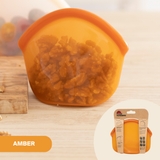 Food Huggers - Reusable Silicone Storage Bag – Amber (400ml)
