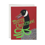 Red Cap Cards - Christmas Goose greeting card