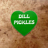 The Silver Spider - Dill Pickles Heart Sticker green restaurant deli gifts