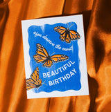 Bromstad Printing Co. - Beautiful Birthday Butterflies - Risograph Card