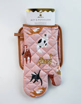 Idlewild Co. - Cats Cotton Oven Mitt + Pot Holder Set