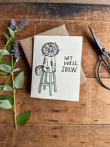 Ratbee Press - Get Well Soon Cat letterpress card