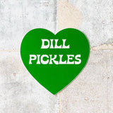 The Silver Spider - Dill Pickles Heart Sticker green restaurant deli gifts
