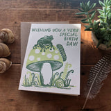 Ratbee Press - Birthday Frog Mushroom Card
