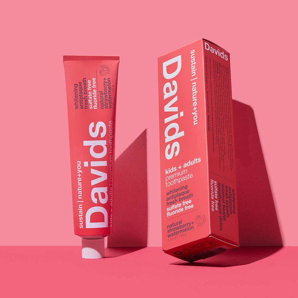 Davids Natural Toothpaste - Davids Kids+Adults Premium Toothpaste / Strawberry Watermelon