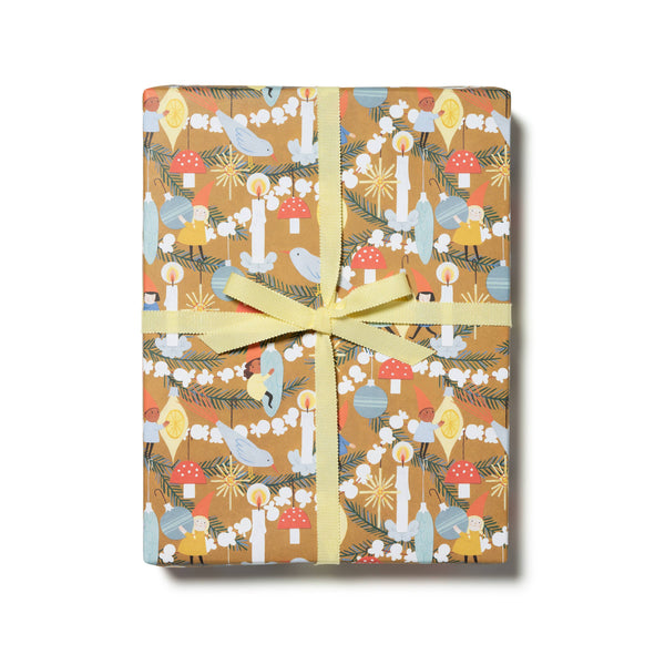 Red Cap Cards - Christmas Elves Holiday Wrapping Paper