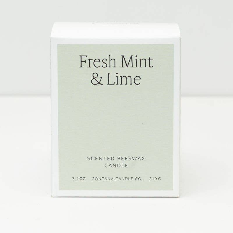 Fontana Candle Co. - Fresh Mint & Lime Beeswax & Essential Oil Jar Candle