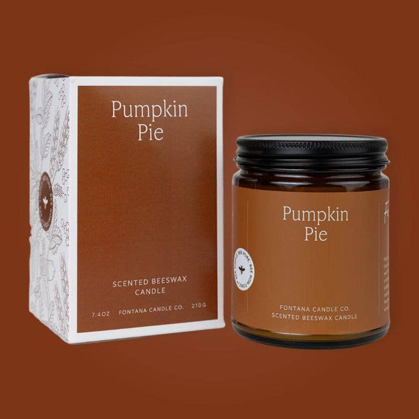 Fontana Candle Co. - Pumpkin Pie Essential Oil Beeswax Jar Candle: Non-Toxic
