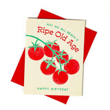 Bromstad Printing Co. - Ripe Old Age Tomato - Risograph Birthday Card