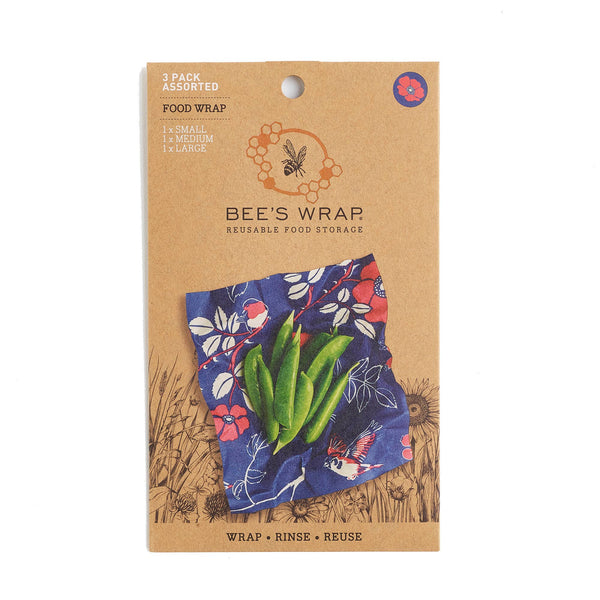 3 Pack Assorted Beeswax Wraps - Botanical