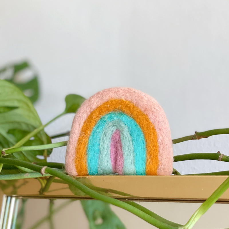 Pastel Rainbow Wool Catnip Toy