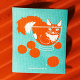 Bromstad Printing Co. - Bowl Cat - Swedish Dishcloth