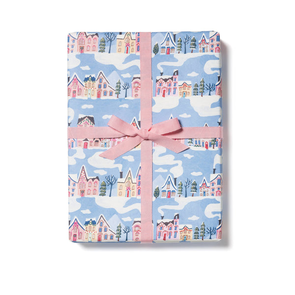 Red Cap Cards - Little Pink Houses Holiday Wrapping Paper
