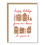 Kindred Letterpress - Gingerbread House Holiday Card | Letterpress Holiday Card