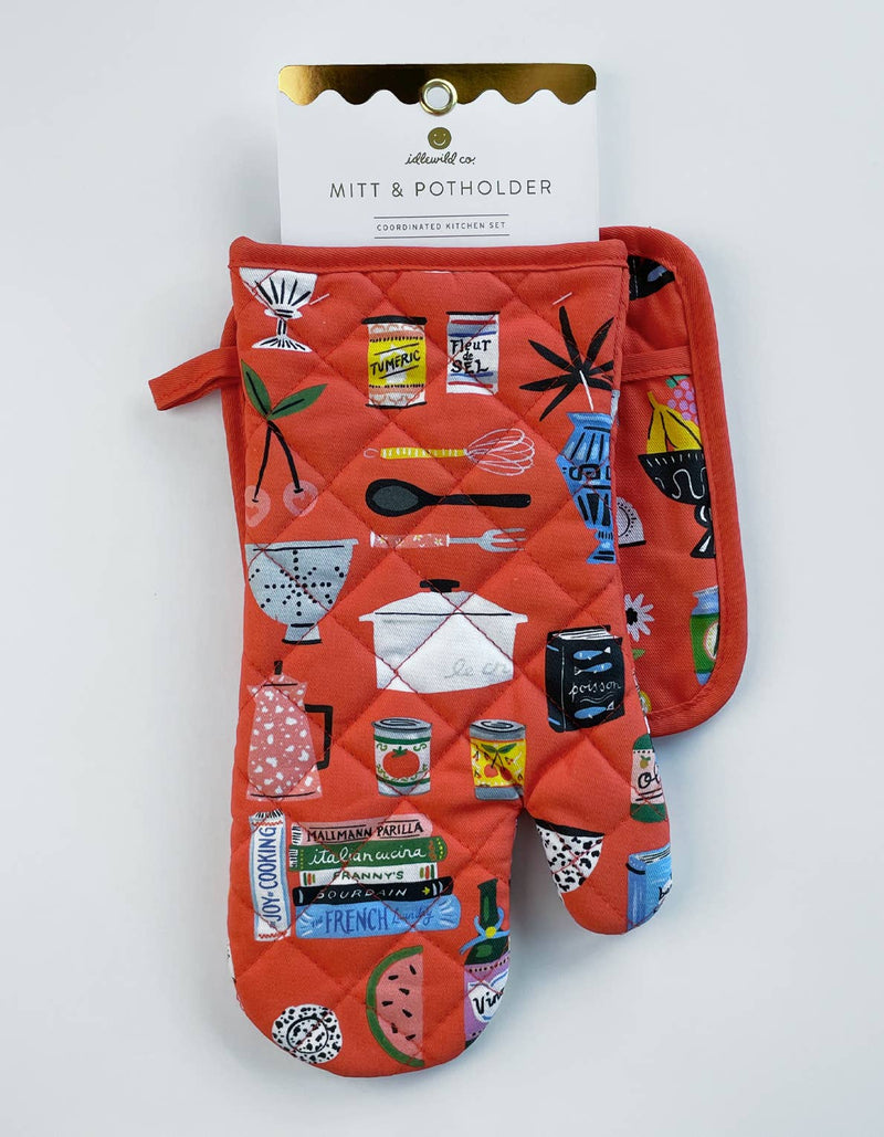 Idlewild Co. - Kitchen Shelf Cotton Oven Mitt + Pot Holder Set