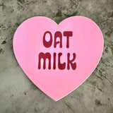 The Silver Spider - Oat milk Heart Sticker restaurant bakery gifts Coffee shop