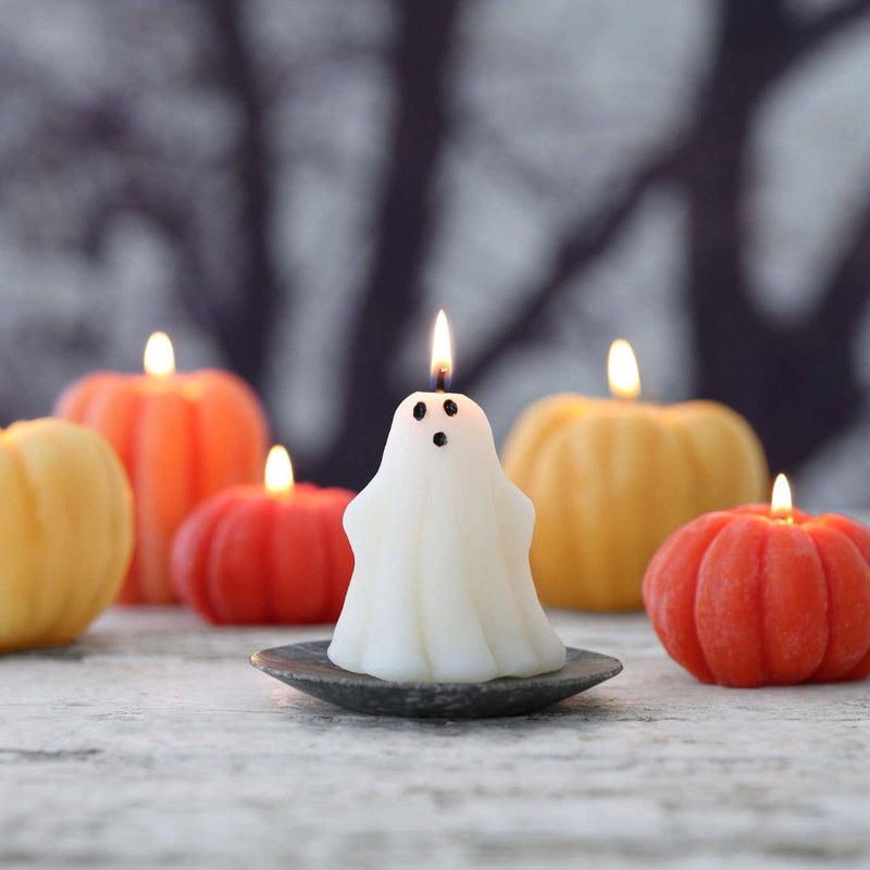 Big Dipper Wax Works - Ghost Candle – 100% Beeswax – Natural – 3” Handcrafted
