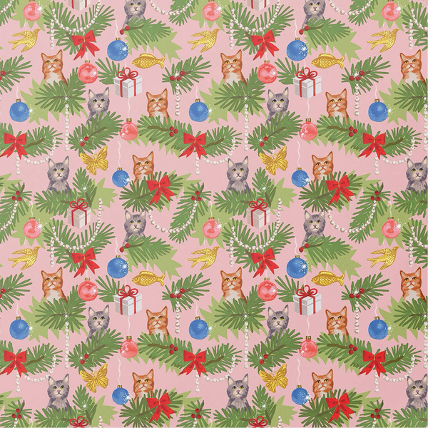 Red Cap Cards - Meowy Christmas Holiday Wrapping Paper