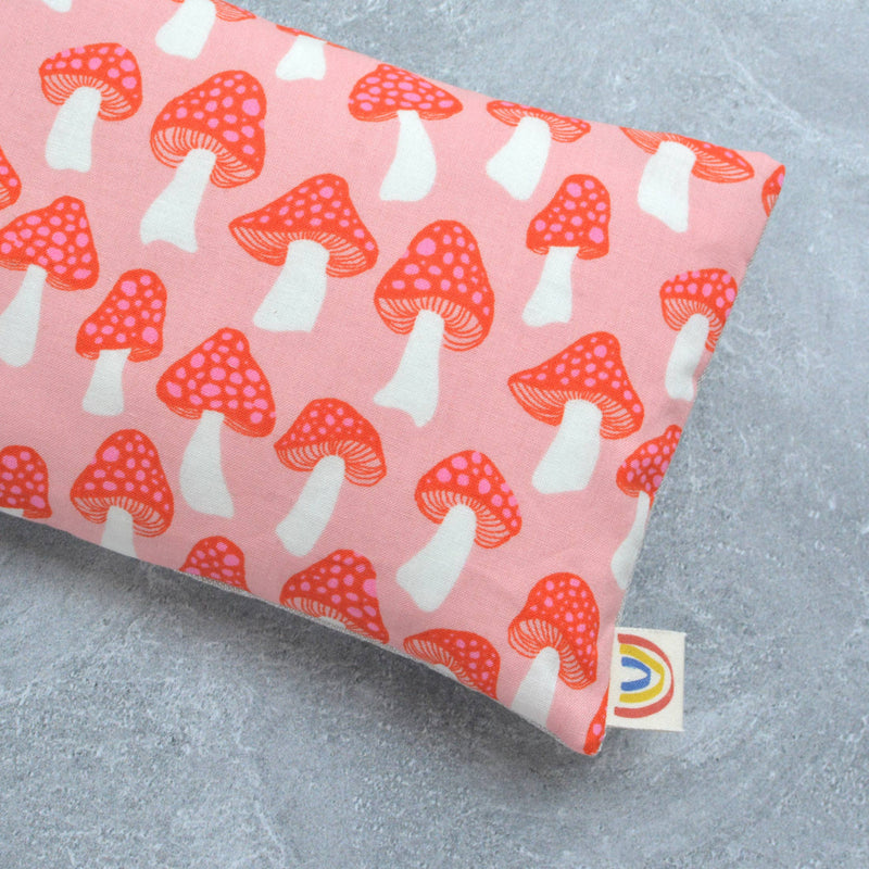 Weighted Eye Pillow in Mushroom Party Pink Cotton: Mint