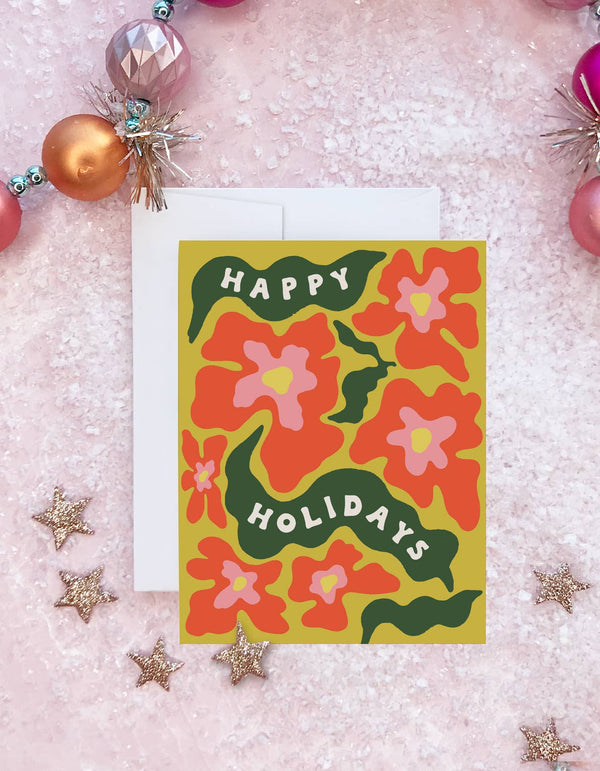 Idlewild Co. - Trippy Poinsettia Holiday Greeting Card