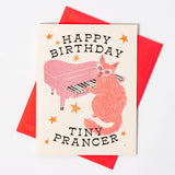 Bromstad Printing Co. - Happy Birthday Tiny Prancer Cat - Risograph Card