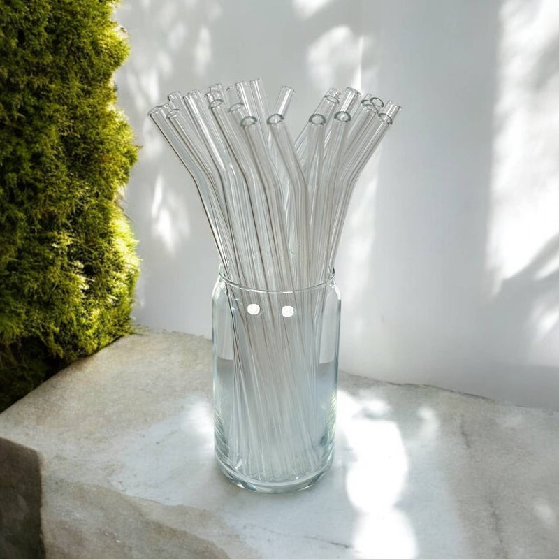 Bamboo Switch - Glass Bent Top Straw | 9 inch and 11 inch