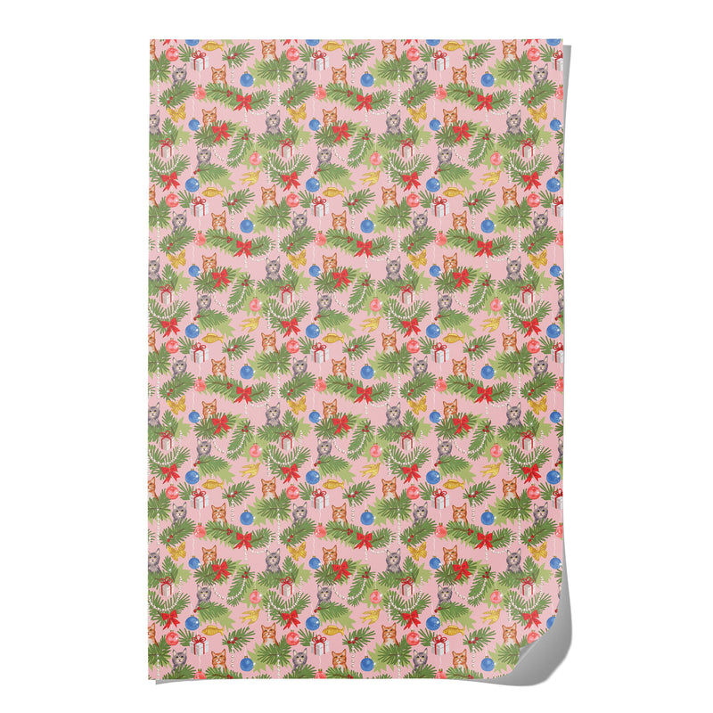 Red Cap Cards - Meowy Christmas Holiday Wrapping Paper