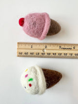 Wool Jamboree - Wool Felted Ice Cream Cone Cat Toy