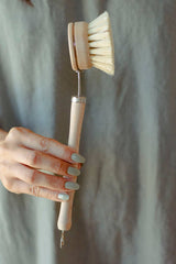 No Tox Life - CASA AGAVE® Long Handle Dish Brush White Teak - No Tox Life