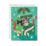 Red Cap Cards - Meowy Christmas holiday greeting card