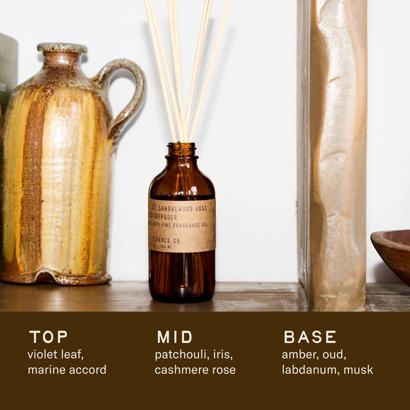 P.F. Candle Co. - Sandalwood Rose - 3.5 oz Reed Diffuser