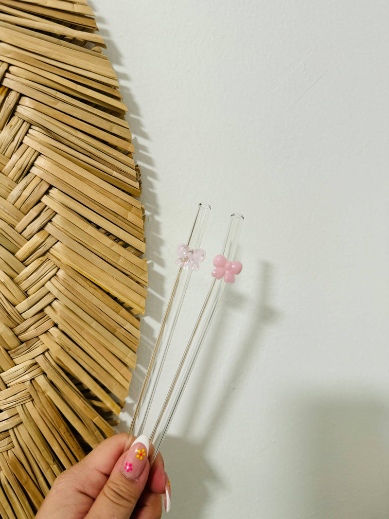 KuriArt Designs - Coquette Bow Glass Straw